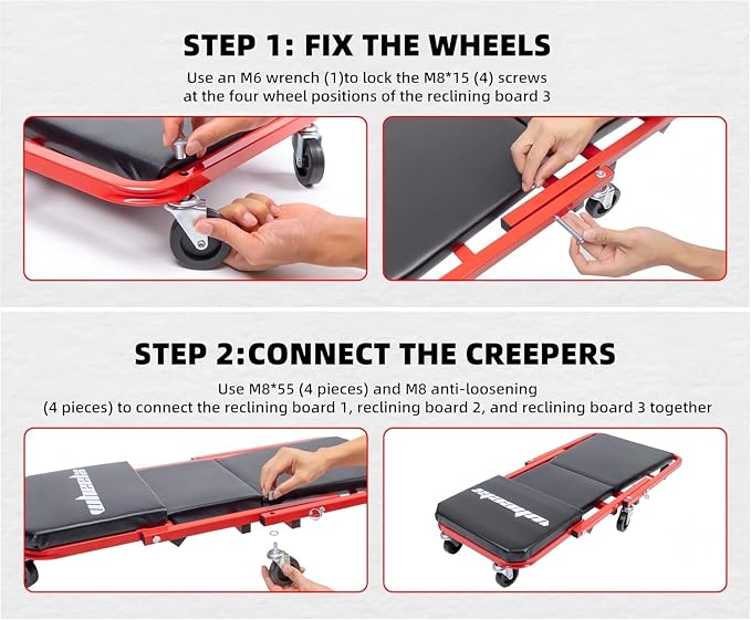 Mechanic Creeper 36 inches 3-in-1 Mode Z Seat 340lbs Capacity, Foldable Garage - Image 5