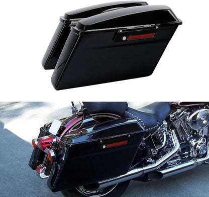 XFMT Motorcycle Vivid Black Hard Saddlebags Saddle Bags Trunk W/Lids & Black - Image 7