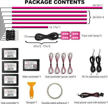 Interior Car LED Strip Lights, AMKI Acrylic LED Lights RGB 10 in 1 - Image 6