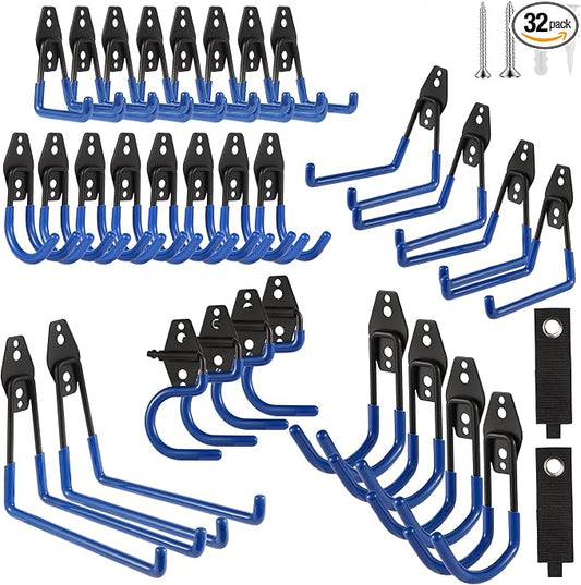 Garage Hook Heavy Duty Wall Storage Hangers, 32 Pack Garage Storage Hooks Steel by Unknown