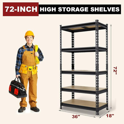 BIG RED 5 Tier Heavy Duty Garage Storage Shelving: Adjustable Metal Utility - Image 3