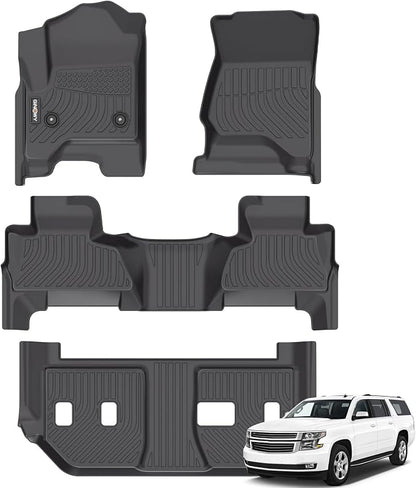 GINOWY-Floor Mats for Chevy Suburban/GMC Yukon XL 2015-2020 2nd Row by GINOWY