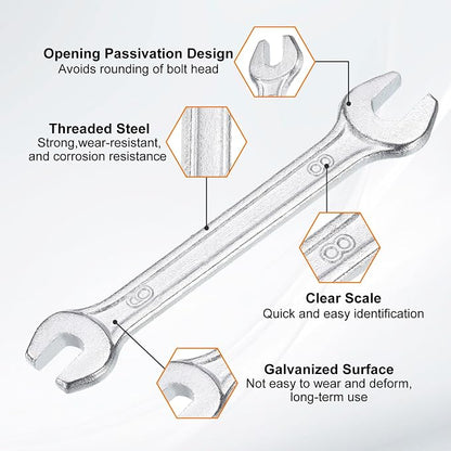 HARFINGTON Double Open End Wrench 6mm x 8mm Metric 15 Degree Offset Angle Small - Image 4