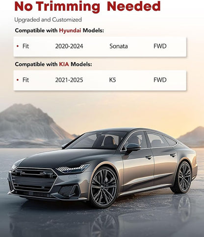 YHTAUTO Floor Mats Fit 2020-2024 Hyundai Sonata & 2021-2025 Kia K5 FWD - Image 2