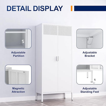 Metal Storage Cabinet with Adjustable Shelves, - Image 4