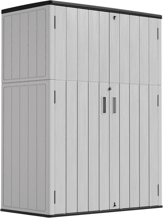 Vertical Storage Sheds with Floor, Sheds & Outdoor Storage Cabinet Waterproof by Mrosaa