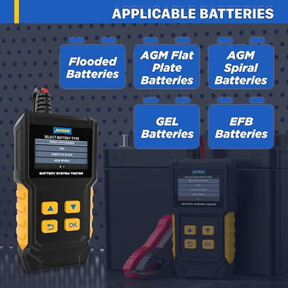 AUTOOL Car Battery Tester 12V 24V Battery Load Tester 30-2000 CCA Automotive - Image 3