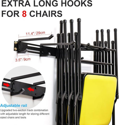 Folding Chair Storage Hangers Garage Wall Mounted, Heavy Duty Garden Tool - Image 3