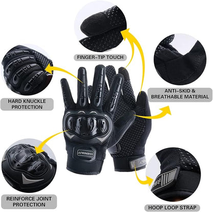 Motorcycle Gloves Touch Screen Full Finger Riding Gloves Knuckle Protection - Image 2