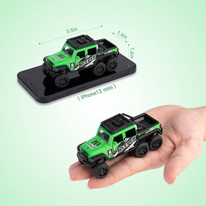 KIDAMI Diecast Toy Trucks 4 Pack Die Cast Metal Toy Cars Pull Back Cars - Image 4