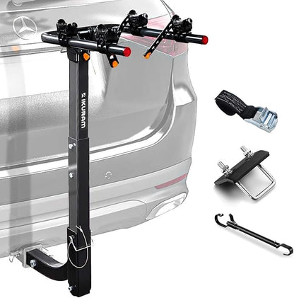 2 Bike Rack Bicycle Carrier Racks Hitch Mount Double Foldable Rack by IKURAMR