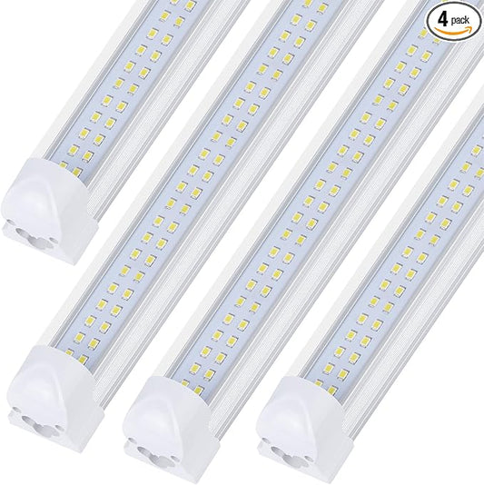 4 Pack, Led Shop Lights, 8FT Led Shop Light, 100W 6000K 15000LM Clear White by DOUYIDOUBEST-LEDLIGHTING