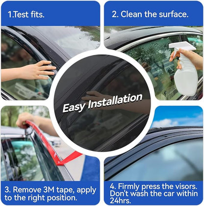Window Visors Rain Guards for Honda Civic 2001 2002 2003 2004 2005, Out-Channel - Image 4