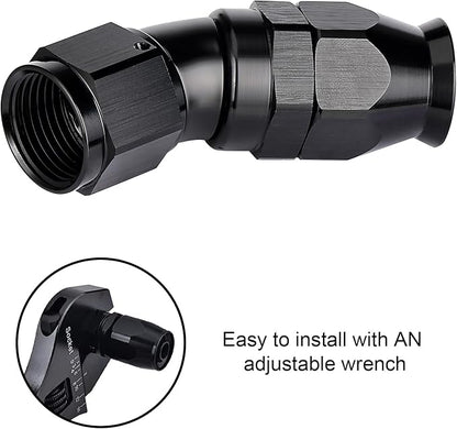 EVIL ENERGY 6AN 30 Degree PTFE One Piece Full Flow End Hose Fitting Aluminum - Image 6