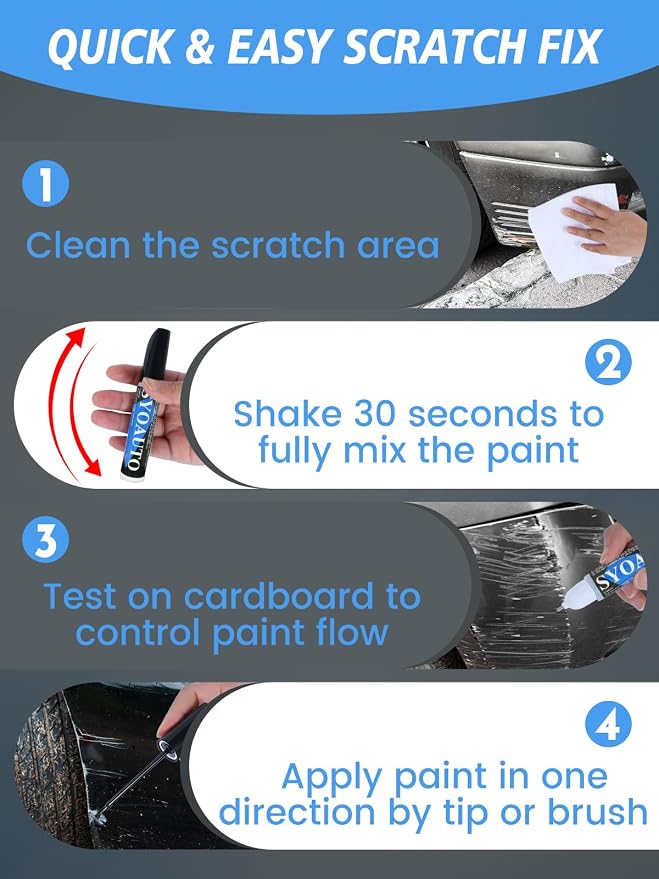 SYOAUTO Black Touch Up Paint for Cars, Auto Touch Up Paint Black Scratch Repair - Image 7