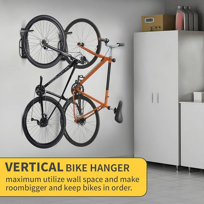 Vertical Bike Rack Wall Mount for Garage–Heavy-Duty Steel Bicycle Hook for - Image 2