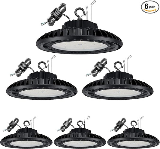 6 Pack 300W LED High Bay Light, UL&DLC Listed 41000LM Dimmable UFO High Bay LED by YELLORE-Professionalledlightsmanufacturerspecializingincommercialandindustriallighting
