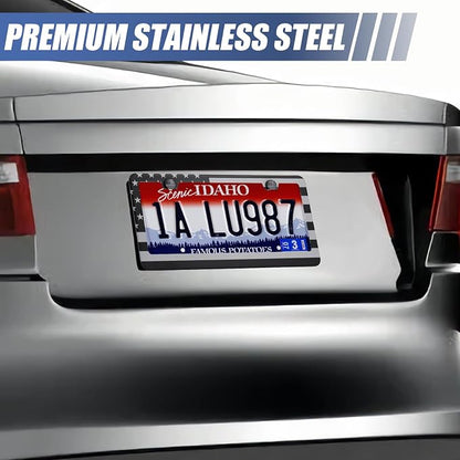 2 Pack License Plate Frames, Stainless Steel Car License Plate Cover Car - Image 6