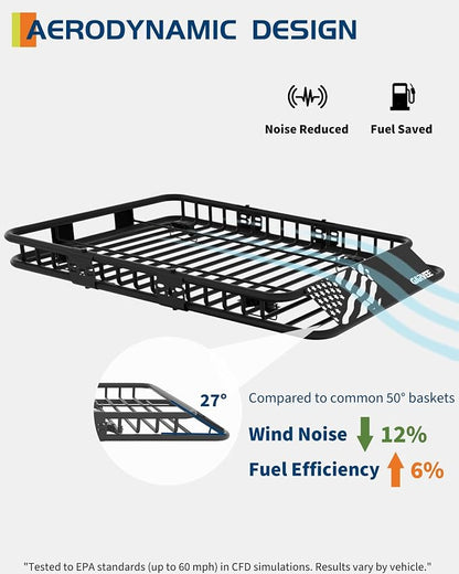 51" x 36" Universal Roof Rack Carrier Basket, 200 Lbs Capacity Car Cargo Rack - Image 4