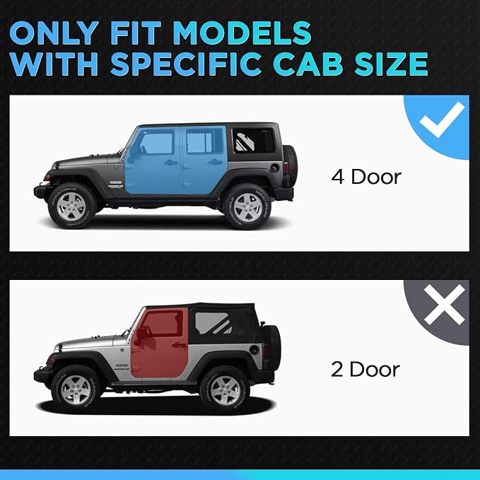 Running Boards Compatible with 2018-2025 Jeep Wrangler JL 4 Doors, Carbon Steel - Image 2