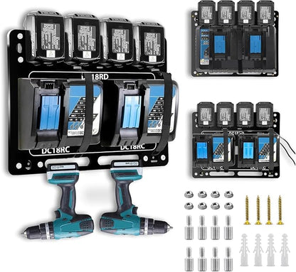 Battery Holder for Makita, Wall Mount for Makita DC18RC DC18RD Chargers by Wewod