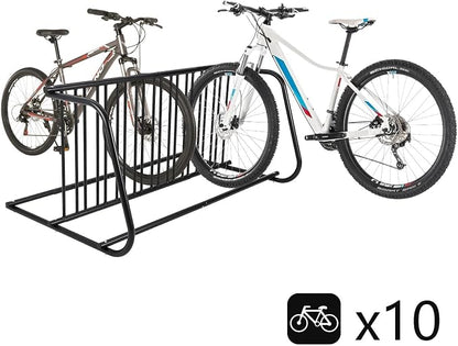 Commercial Floor Bike Rack Stand-10 Bike Rack, Dual Slot Size and Dual-Side - Image 6