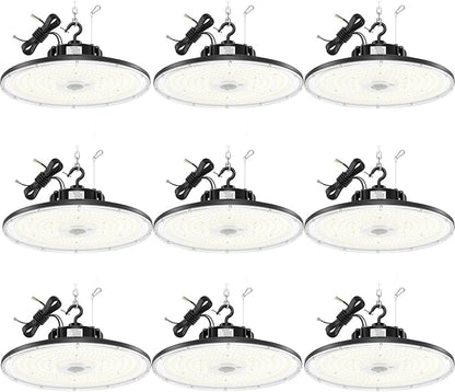 BBESTLED 9 Pack LED High Bay Lights 240W 33, 600LM 5000K, Dimmable UFO LED High by BBESTLED