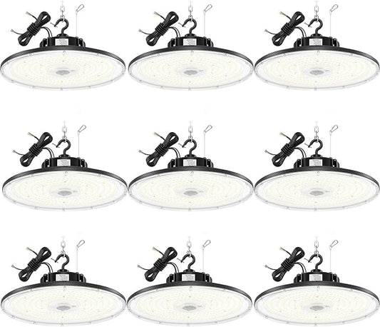 BBESTLED 9 Pack LED High Bay Lights 240W 33, 600LM 5000K, Dimmable UFO LED High by BBESTLED