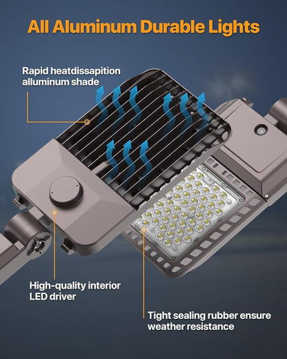 Parking Lot Light 200W 30, 000LM Slip Fitter 200 Watt Led Street Pole Light - Image 3