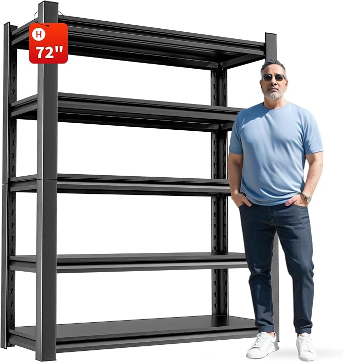Metal Garage Storage Shelving Unit, 5-Tier Heavy Duty Adjustable Utility Shelves by OLLRRACT