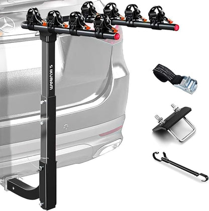 4 Bike Rack Bicycle Carrier Racks Hitch Mount Double Foldable Rack by IKURAMR