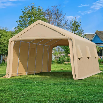ADVANCE OUTDOOR 13x20 ft Carport 2 Roll up Doors & Vents Outdoor Portable - Image 7