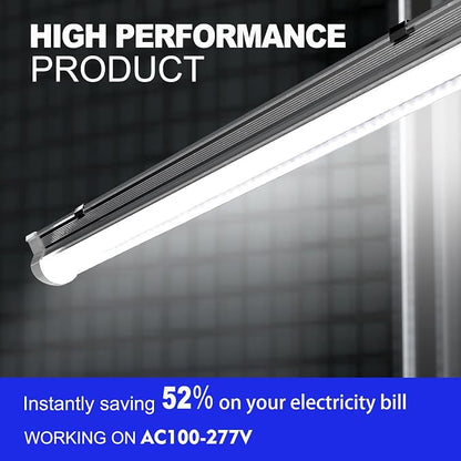 8FT LED Shop Light Fixture, 100W 15000LM 6500K, V Shape Linkable T8 Tube Lights - Image 4