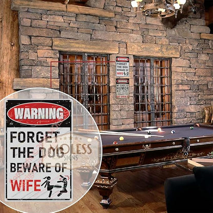 'Forget the Dog – Beware of Wife!' Funny Man Cave Decor - Image 5