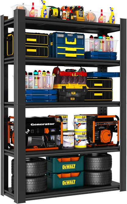 Metal Garage Shelving Unit, Heavy Duty 5-Tier Adjustable Storage Rack, Steel by Notmise