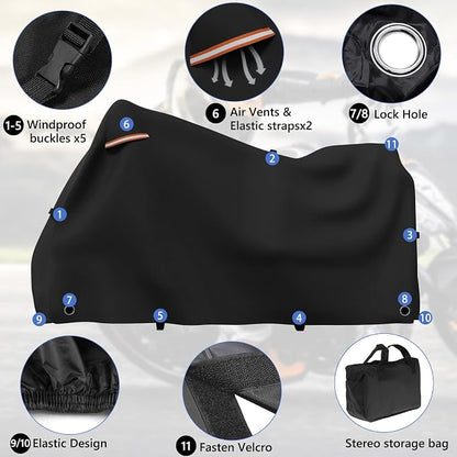 STARTWO Motorcycle Covers Waterproof Outdoor Storage - Image 3