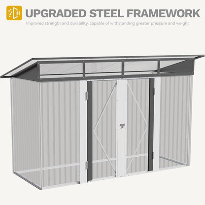 DWVO 9x4 FT Storage Shed for Bicycle, Functional Metal Tool Shelter Garden - Image 6