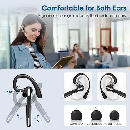 Bluetooth Headset, Wireless Bluetooth Earpiece V5.0 Hands-Free Earphones - Image 2