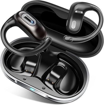 Open Ear Headphones, Air Conduction Ear buds, HD Stereo Bass Over Ear Earphones by Qecnato