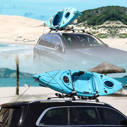 FORWODE Kayak Roof Rack, 2 in 1 Aluminum 2 Pair J-Bar Roof Rack, Folding - Image 7