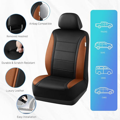 Road Comforts Leather Seat Covers, Breathable Car Seat Covers Front Seat - Image 7