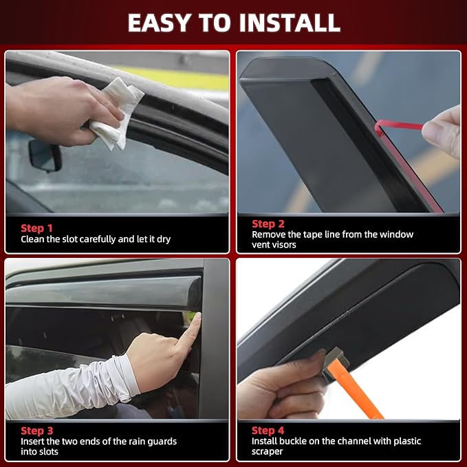 in-Channel Rain Guards Fit for Nissan Altima 2019 2020 2021 2022 2023 2024 2025 - Image 8
