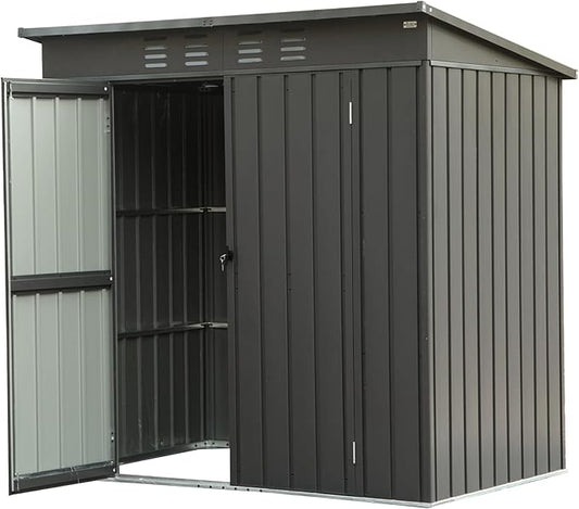 IKERY Compact Galvanized Steel Garden Shed 5' x 3' by IKERY