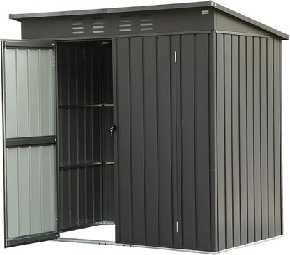 IKERY Galvanized Steel Garden Shed 6' x 4' by IKERY