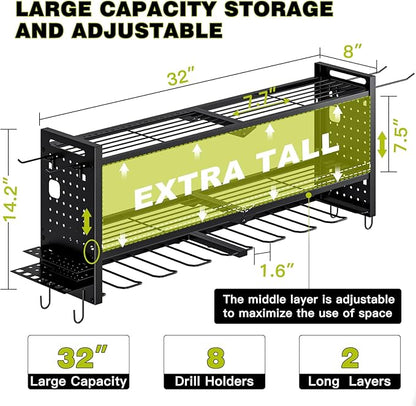 Power Tool Organizer Wall Mount, Cordless Drill Hanger Storage Rack 8 Drill - Image 6