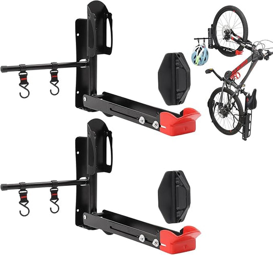 Bike Wall Mount Rack Adjustable & Foldable Garage Bike Rack by AUMENTAR