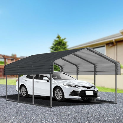 10x15 FT Metal Carport, Heavy Duty Car Port Canopy by ATOVERChristmasTree