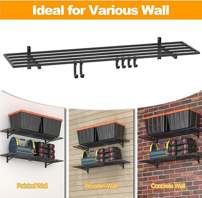 2-Pack 1×4ft Steel Wall Mounted Garage Shelves - Image 5