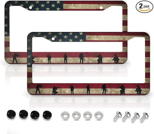 American Flag License Plate Frames by LMUCYISYIS