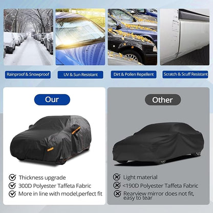 6 Layer Heavy Duty Hatchback Car Cover Waterproof All Weather Protection - Image 4